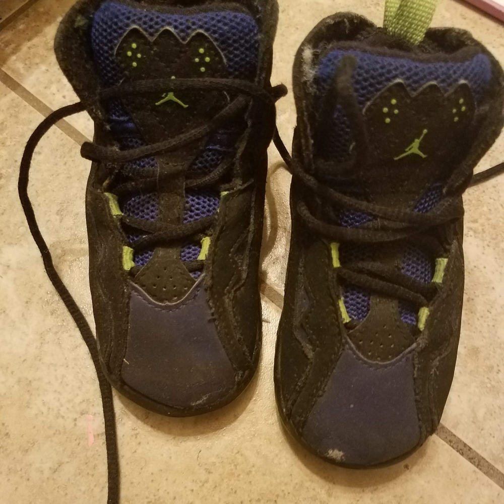 Green and blue Jordan's